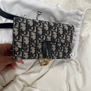 Oblique Dior Saddle Belt Bag Blue